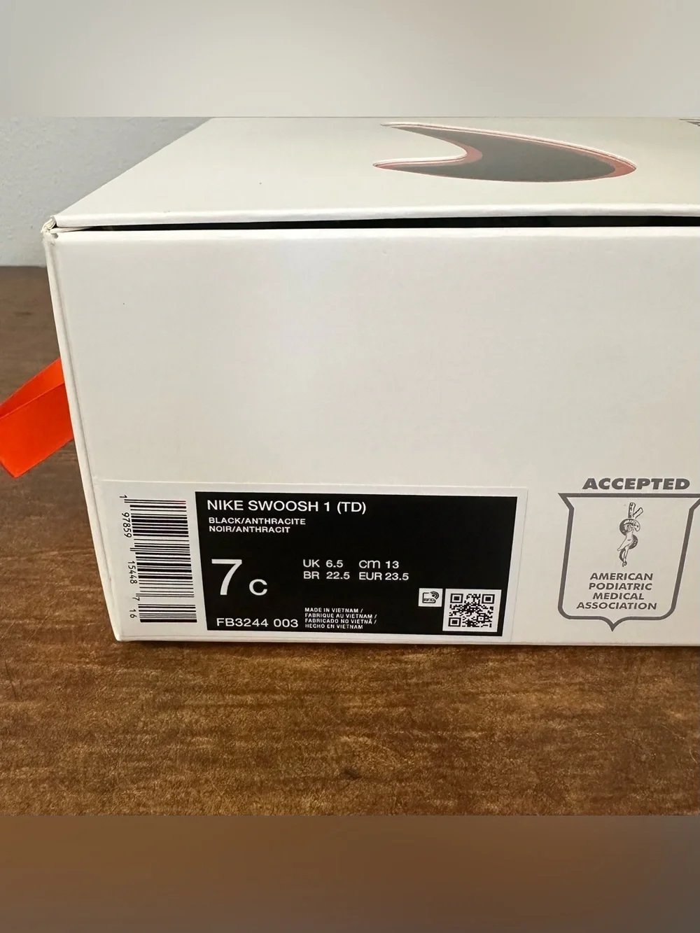 Nike Swoosh 1 Flyknit Black/Anthracite Baby TD Toddler Size 7c FB3244 003 New